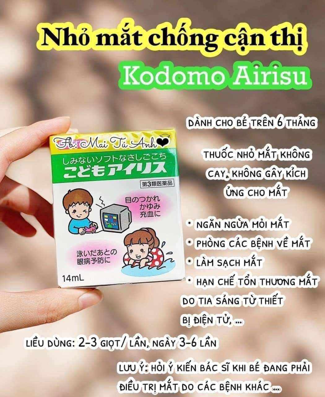 Nhỏ Mắt Cho Bé KoDoMo Airisu dành cho bé thường xuyên xem ti vi, điện thoại, ipad ...