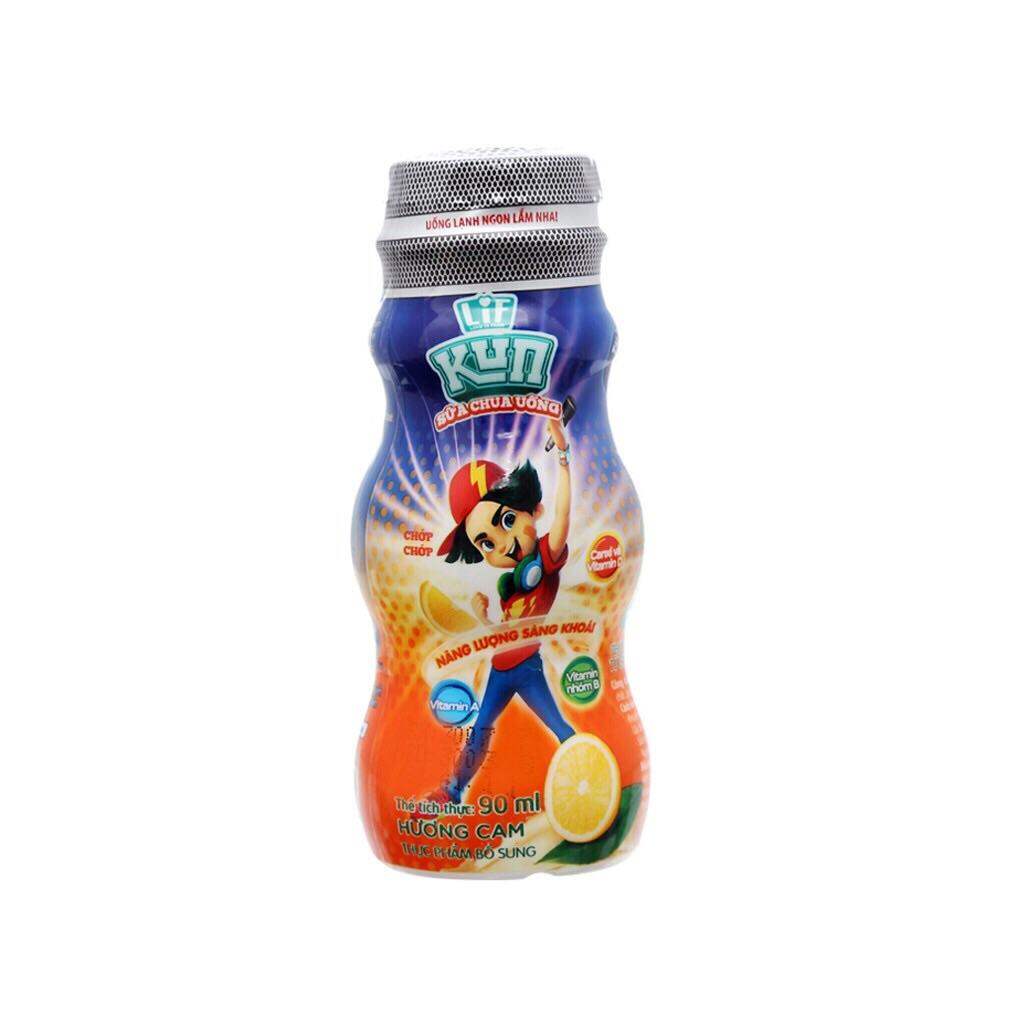 SỮA CHUA UỐNG KUN VỊ CAM 48 CHAI x 90ML