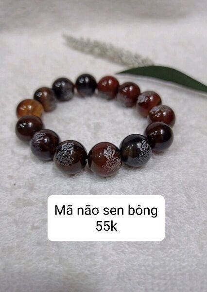 Chuỗi tay đá Mã Não sen Bông