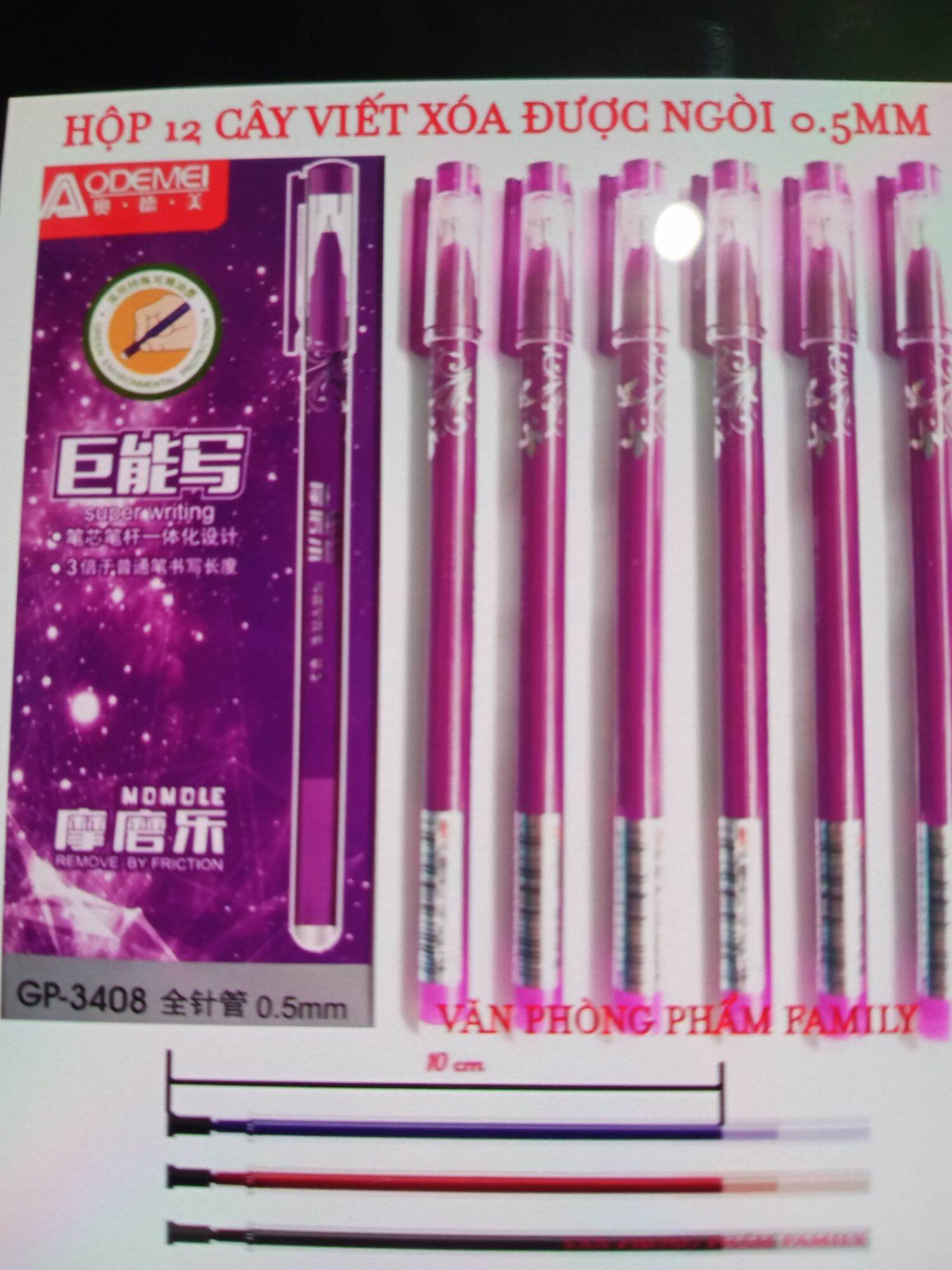 Viết xóa được họp 12 cây