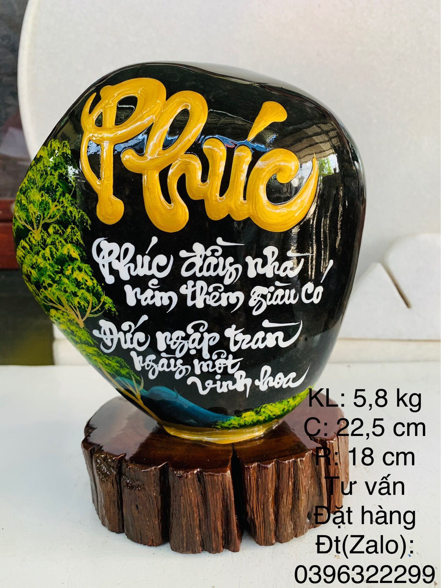 Thư pháp trên đá màu tự nhiên, thơ :( PHÚC ),quý khách click “ mua ngay” để chọn lựa sản phẩm mua đúng ý, viết chữ theo yêu cầu khách ...( TPTD01)