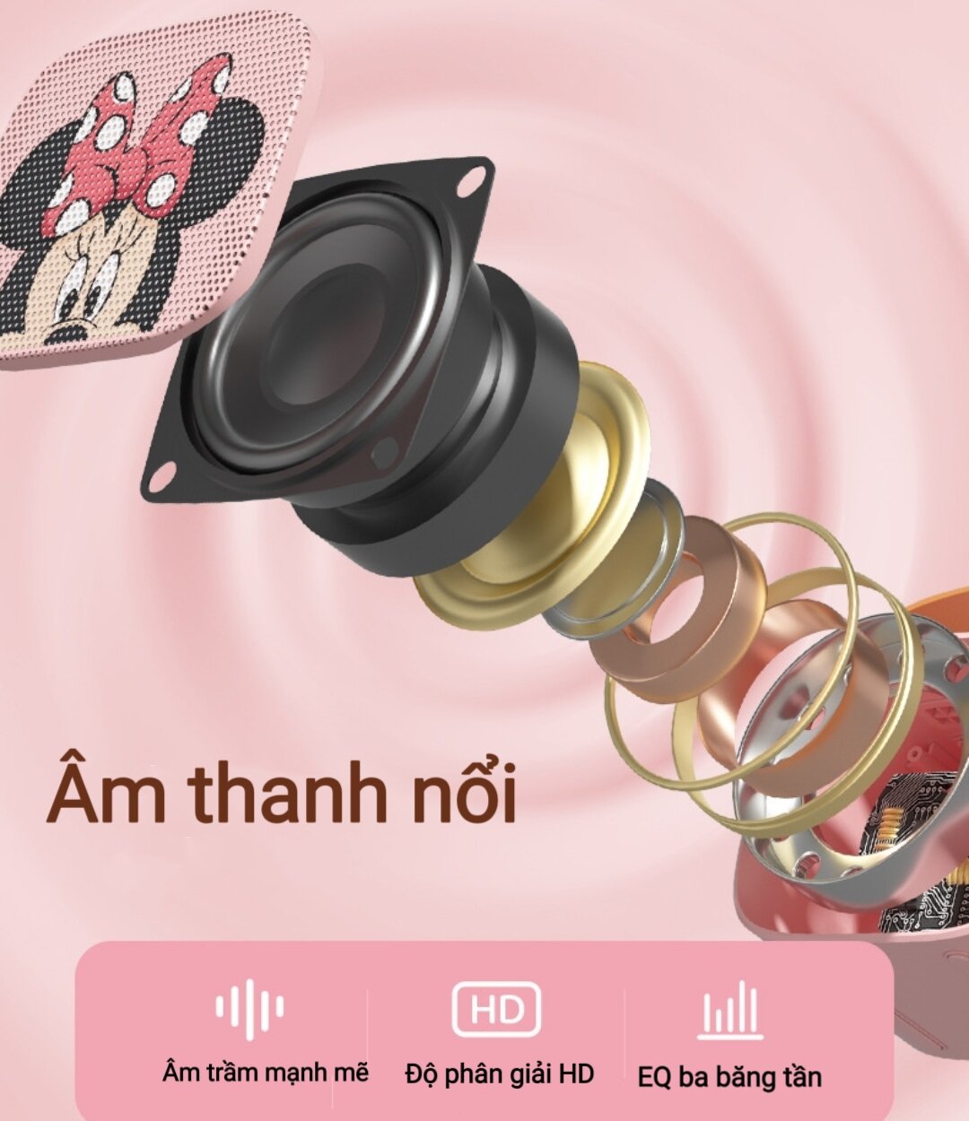 LOA BLUETOOTH MINI KARAOKE DISNEY CHÍNH HÃNG