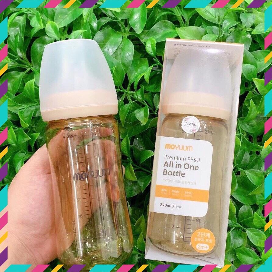 Bình sữa Moyuum 170ml/270ml Nội địa Hàn( kèm núm và có hỗ trợ đổi núm ti) cho bé