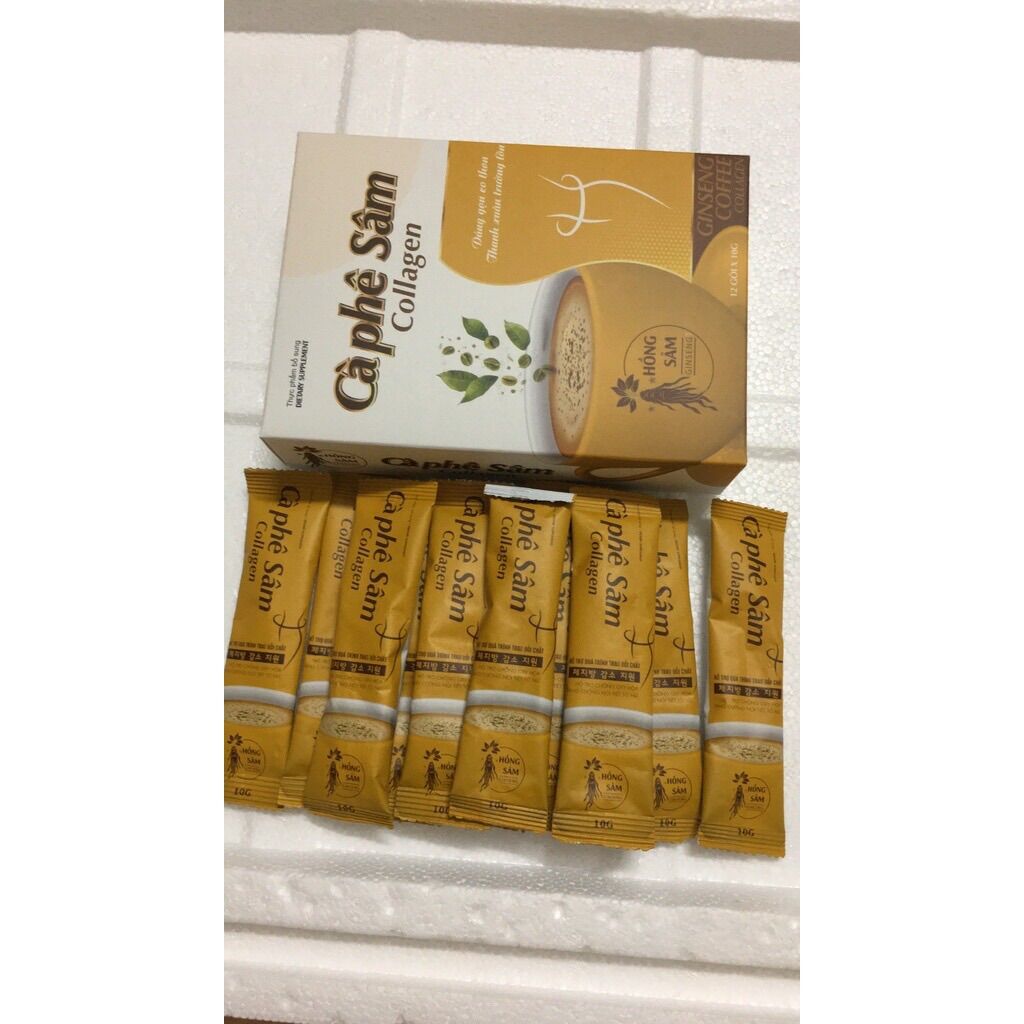 Cà phê sâm Collagen giảm cân hiệu quả - Dáng gọn eo thon ( Hộp 12 gói )