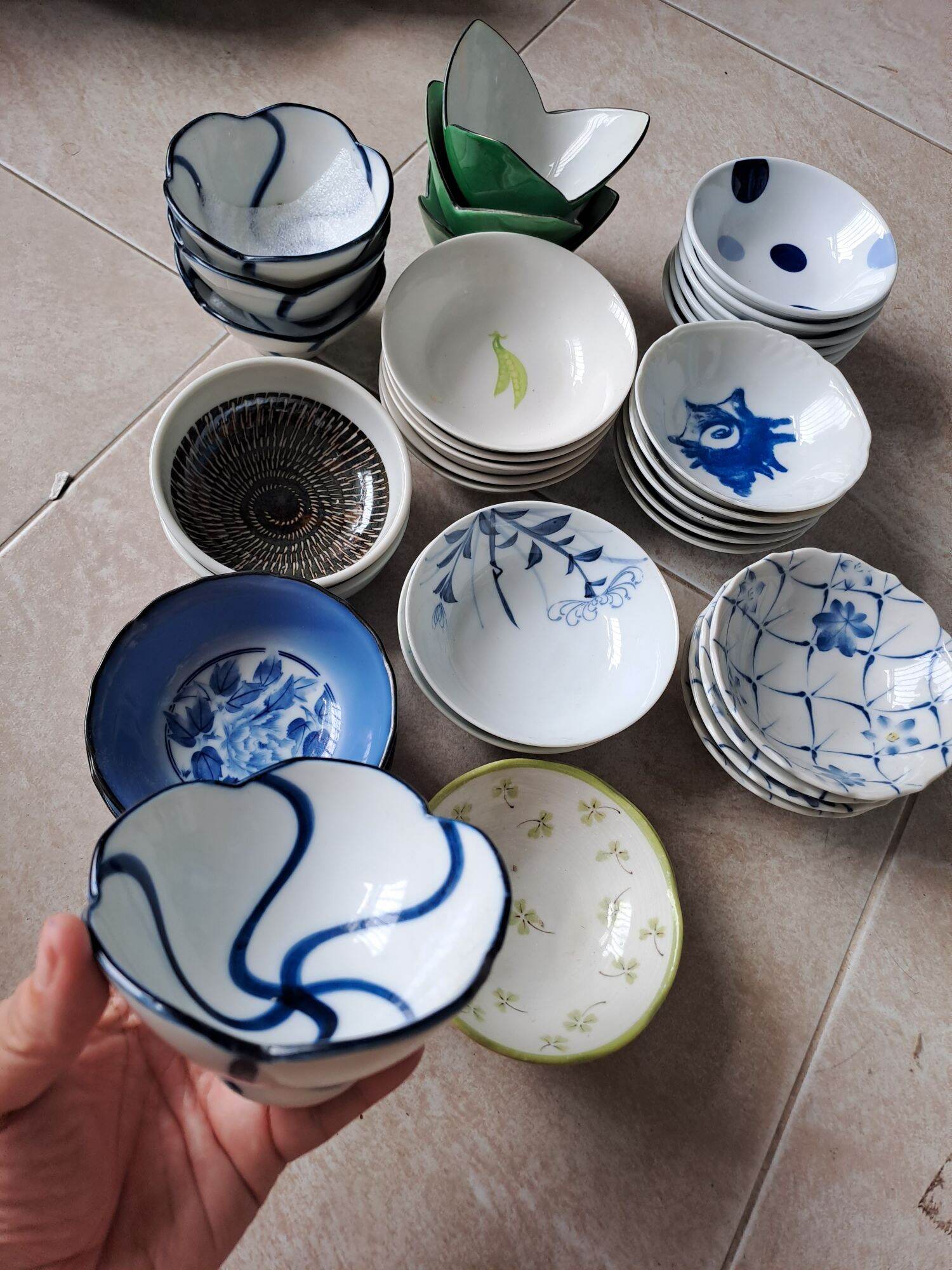Chén chè, chén bánh bèo, chén chấm Gốm sứ nhật 2hand