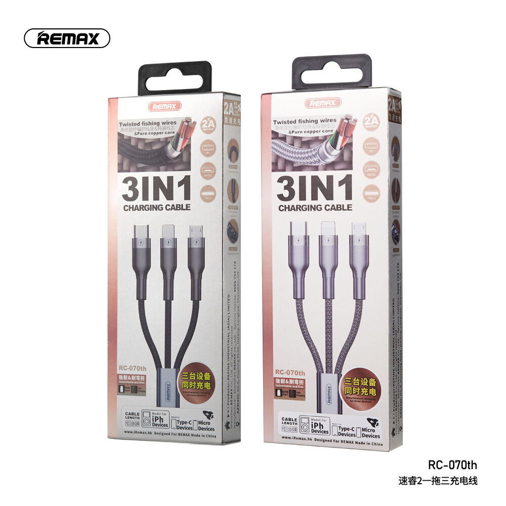 Cáp sạc 3 đầu Remax RC-070th