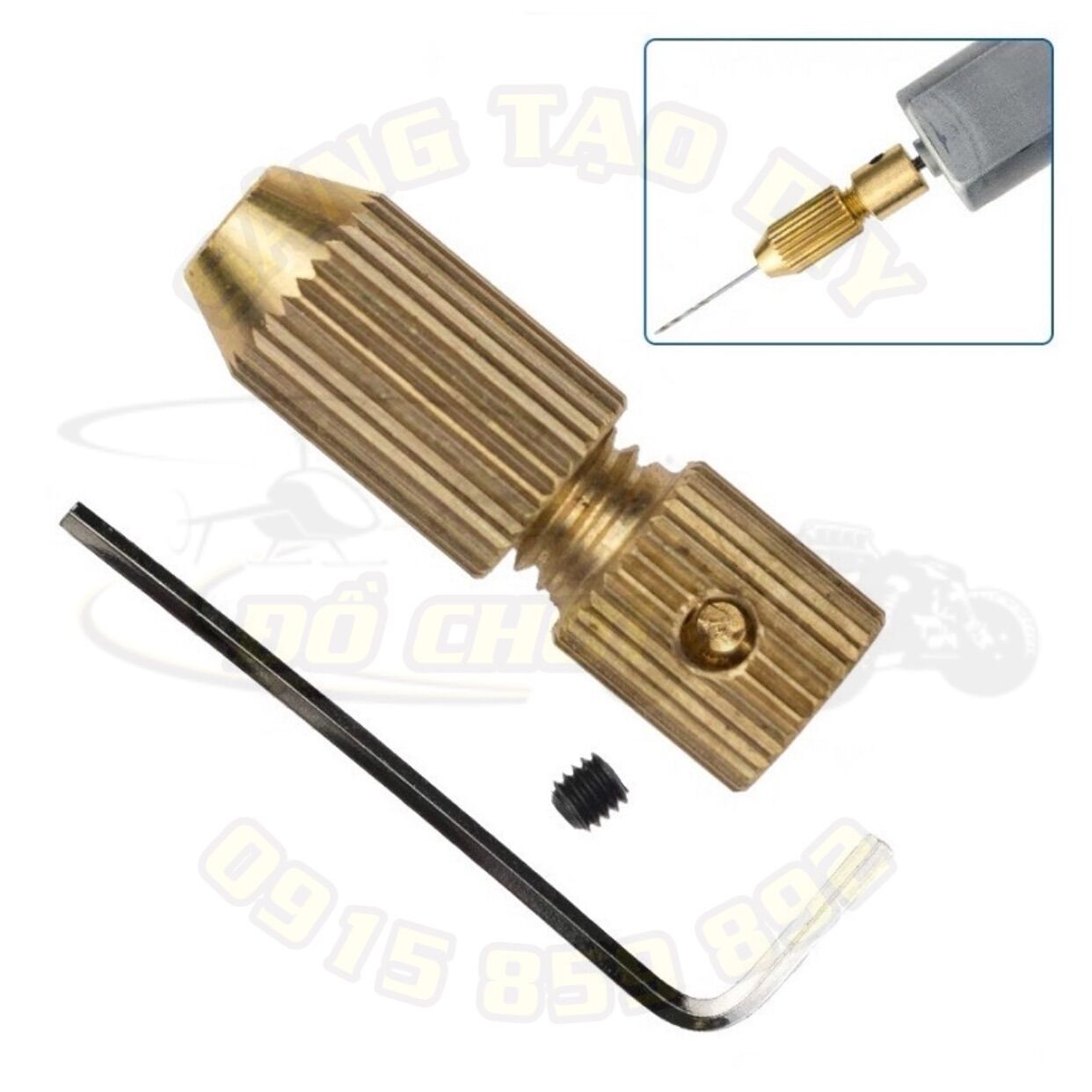 Đầu kẹp mũi khoan mini 2mm - 2.3mm - 3.17mm dùng cho motor 180 - 380 - 550