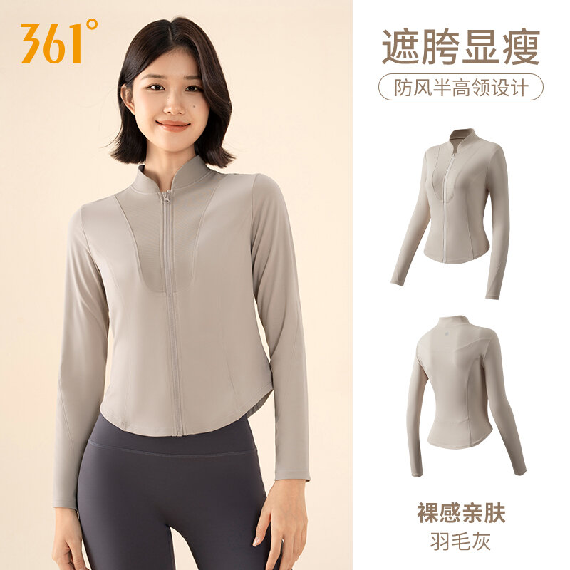 361 ° Áo Khoác Yoga Nữ Dài Tay Dây Kéo Thể Dục Thể Thao Giảm Béo Chạy Bộ Trang Phục Polyester Thoáng Khí Bốn Mùa Đa Năng
