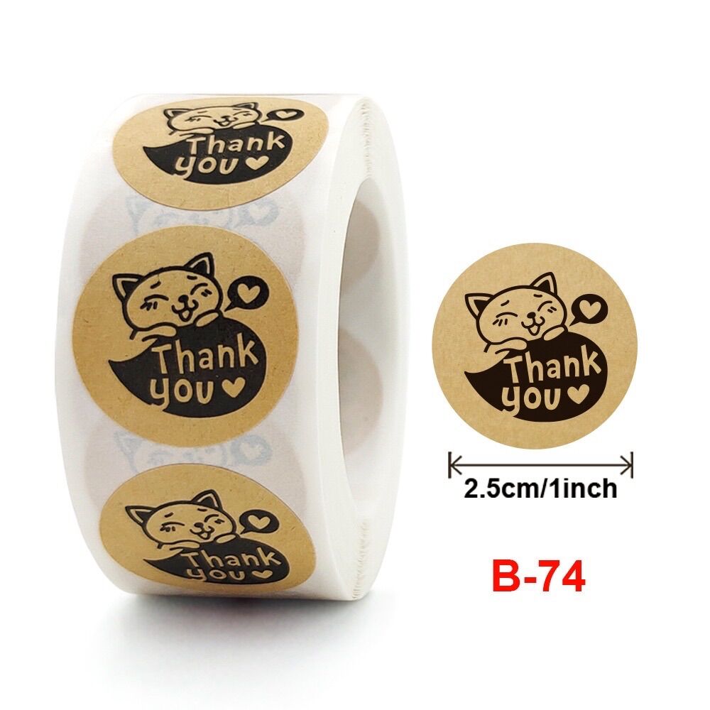 Combo 100 tem sticker dán thank you