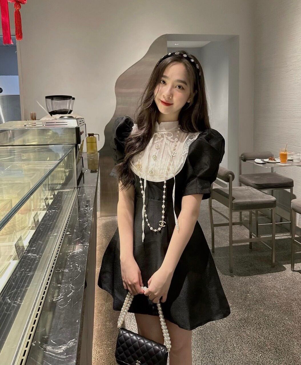 Váy đầm tacta phối cổ kh