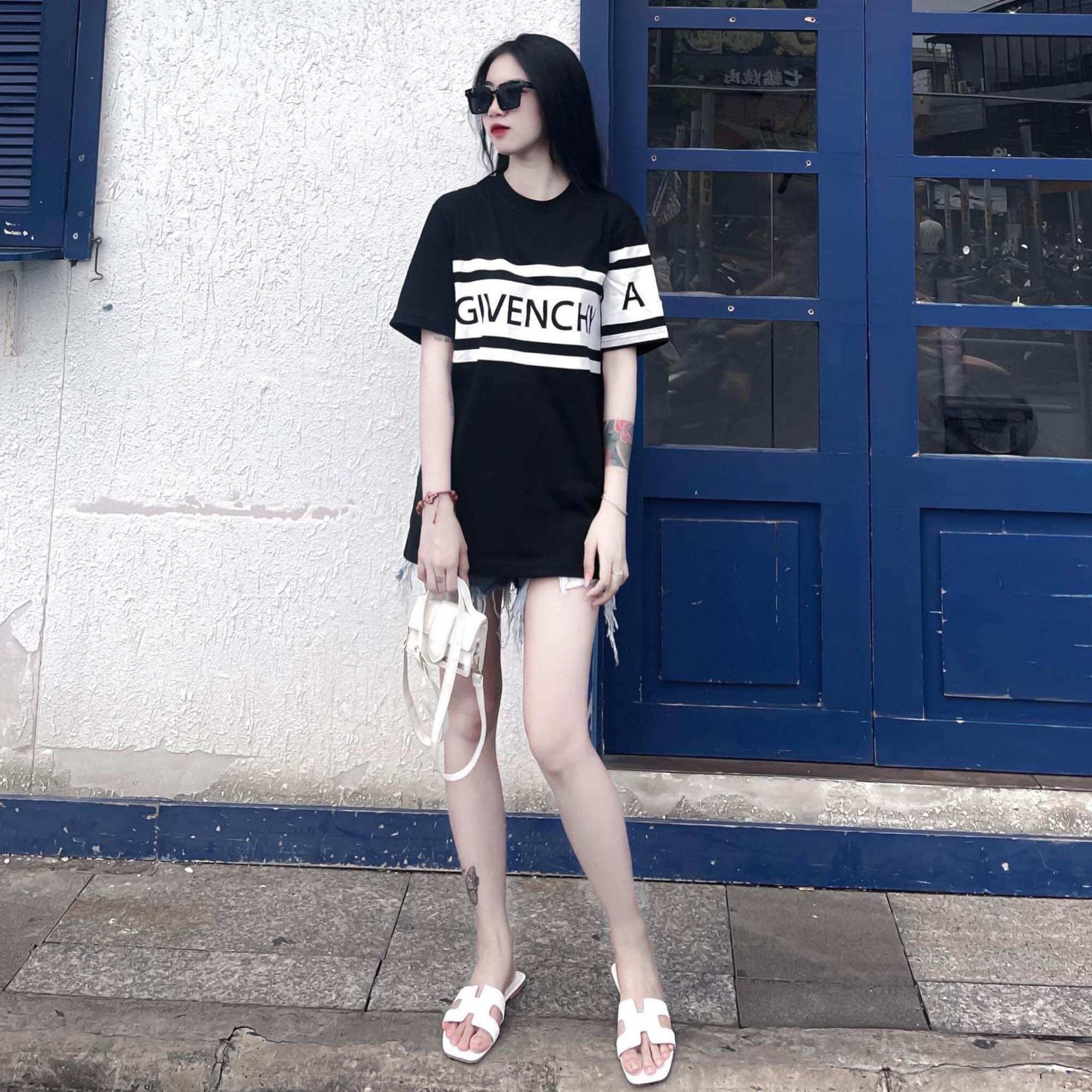 Áo thun chất cotton su form rộng tay lỡ - Gi ven