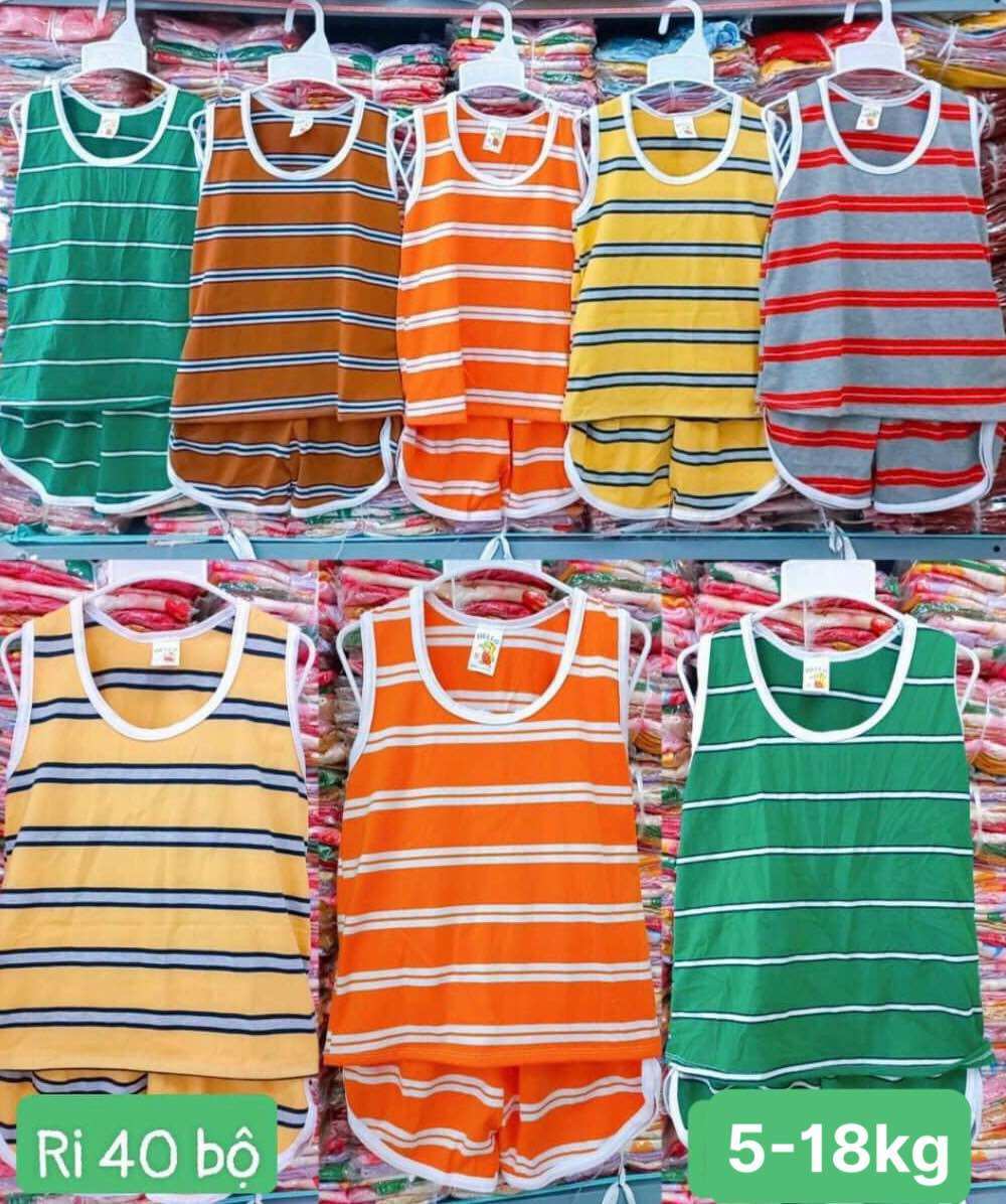 COMBO 4bo Đồ thun sọc bé trai, size 6-18kg
