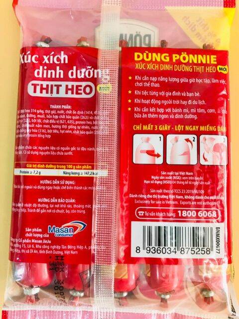 xúc xích dinh dưỡng 175g (5cây×35g) 28k