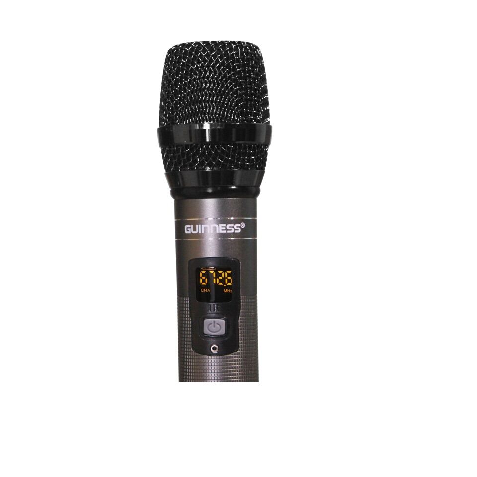 Micro Karaoke Đa Năng Chính Hãng GUINNESS M810D (Mic UHF dò tần số dể dàng, bắt sóng xa, hát nhẹ, tiếng sáng và ấm, khả năng chống hú rất tốt)