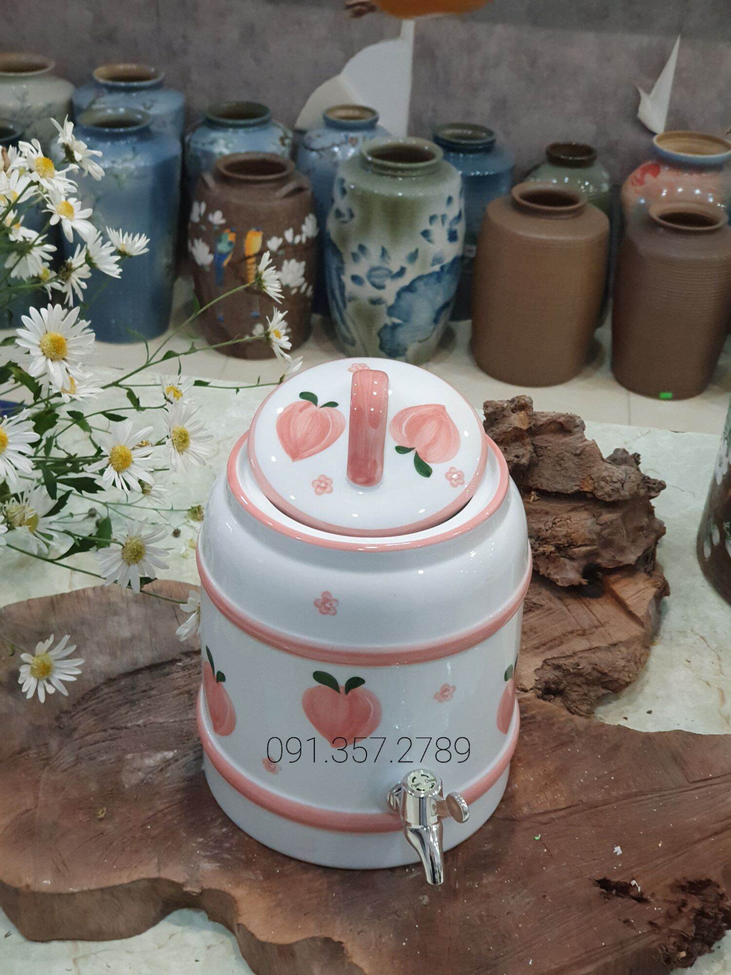 Bình đựng nước 9 lít gốm sứ Bát Tràng