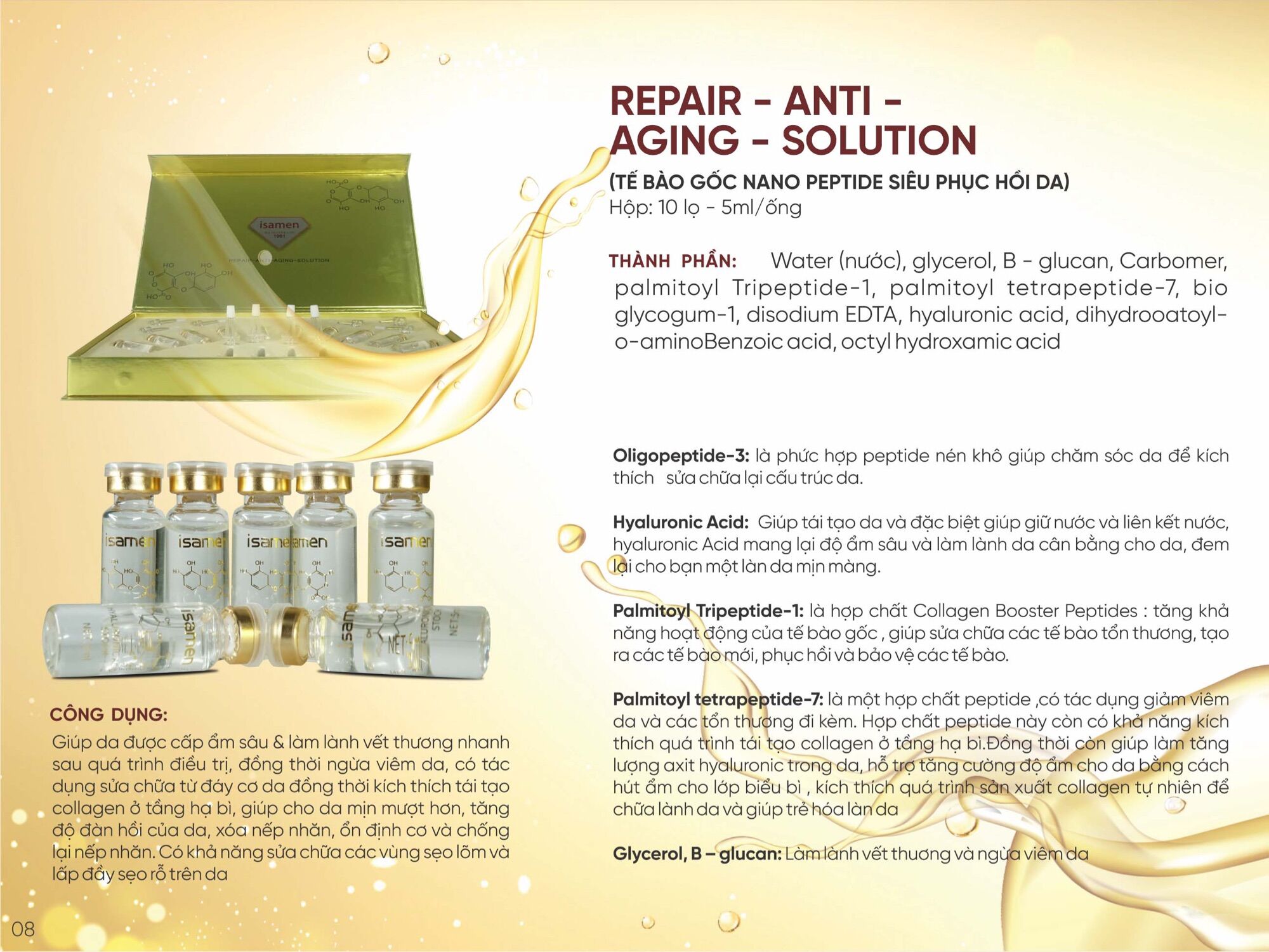 Tế Bào Gốc Nano peptide Siêu Phục Hồi Da (1lọ)