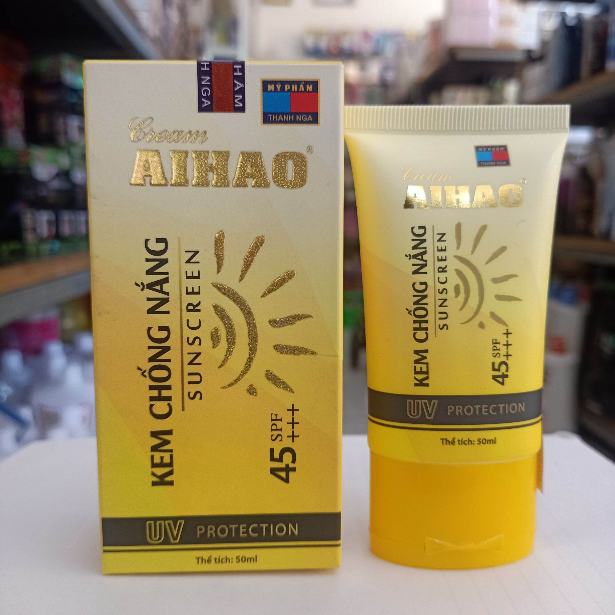 Kem chống nắng dưỡng da aihao spf45+++