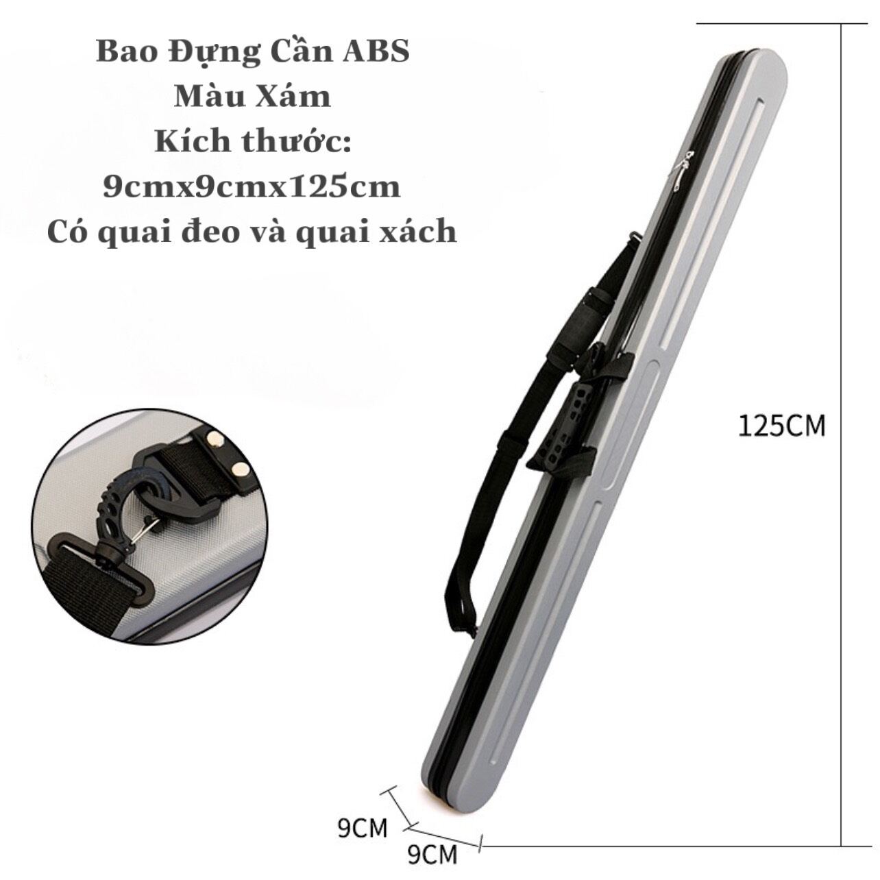 Bao Đựng Cần Câu Cá ABS Cứng  Dài 1m25 Có Chân Chống