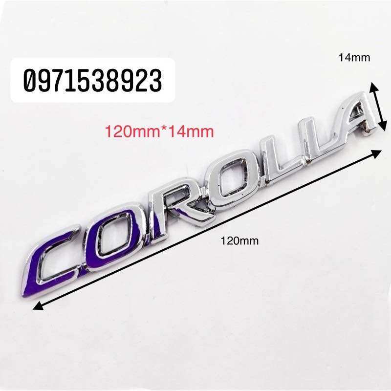 Chữ TOYOTA COROLLA ALTIS dán đuôi xe