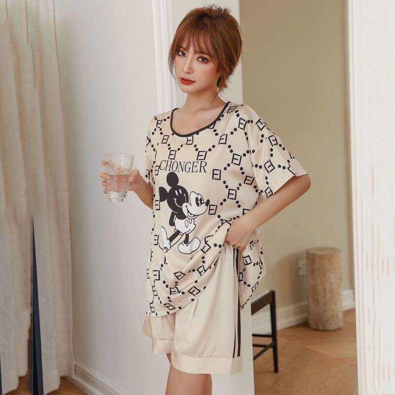 Bộ mặc nhà cộc tay, đồ bộ piajama mặc hè