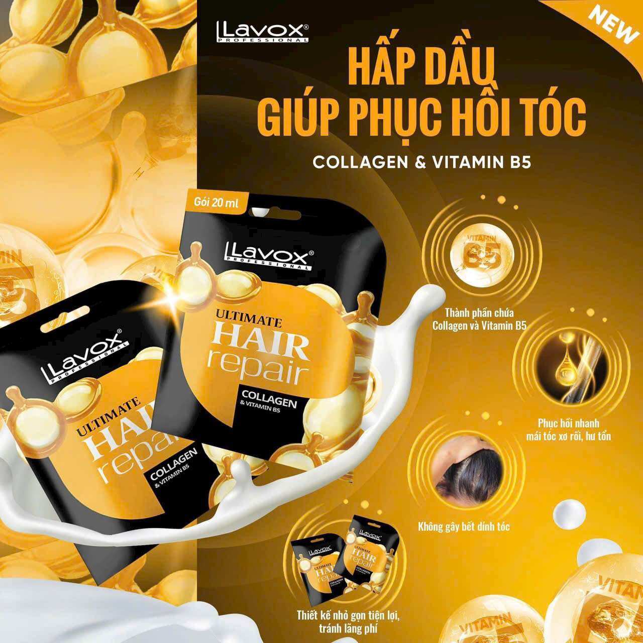 Gói Hấp Dầu Ủ Tóc Mềm Mượt Lavox 20g