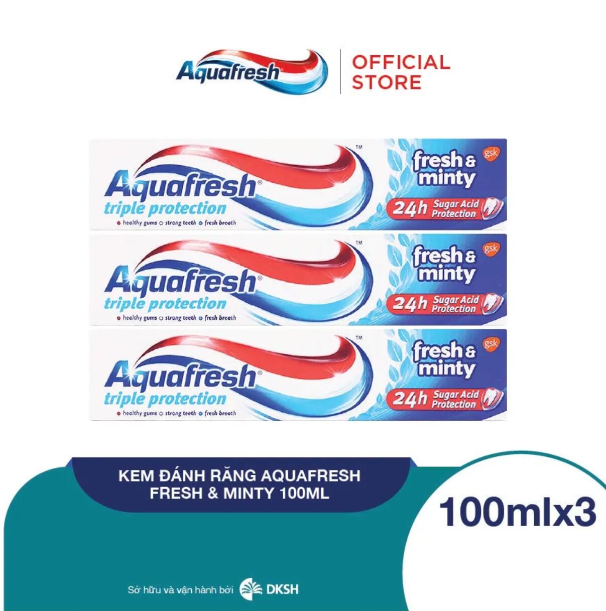 Aquafresh kddr# Bộ 3 kem đánh răng Aquafresh