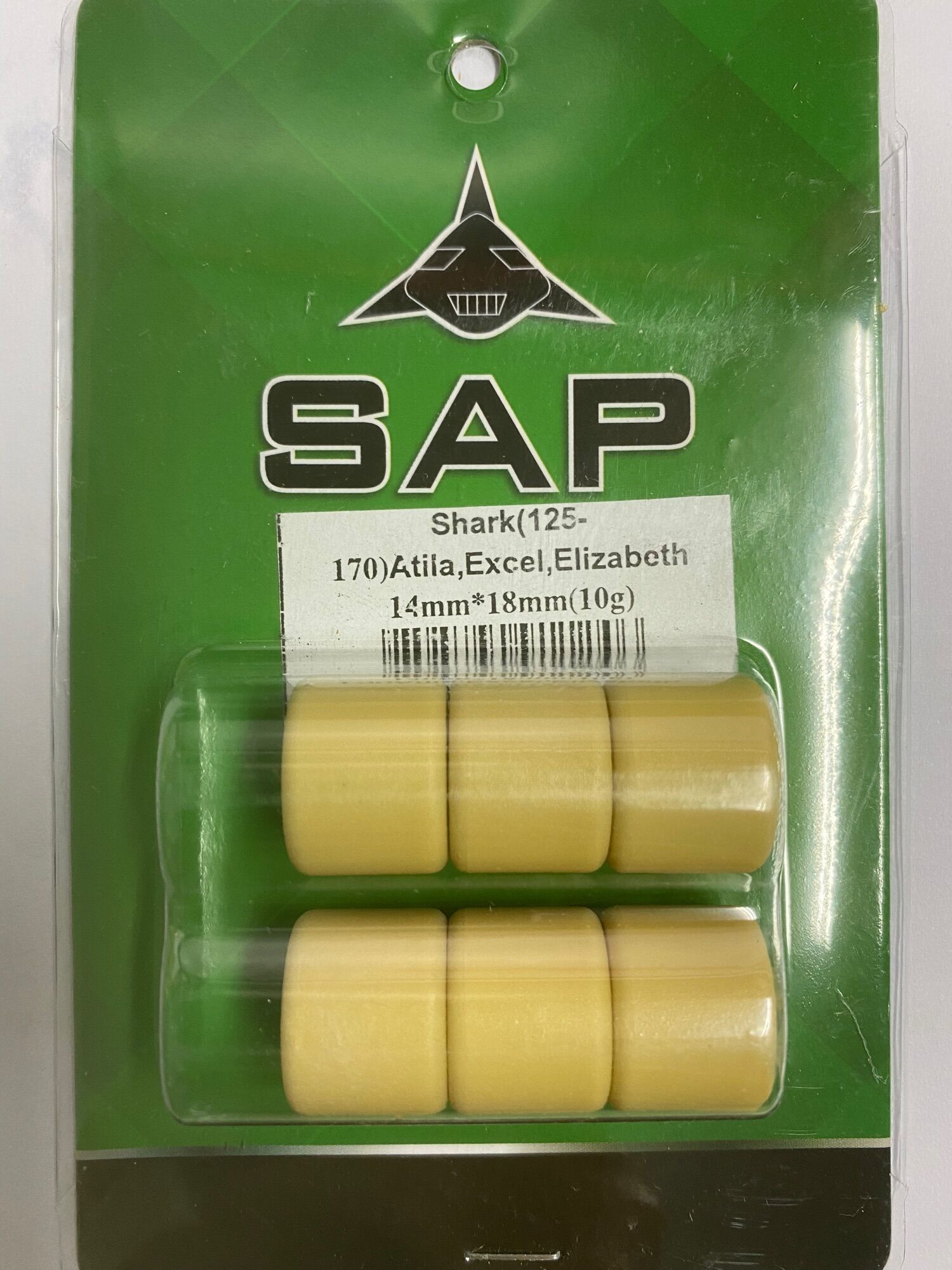Bi nồi xe tay ga / con lăn cho xe atila / shark / excel hiệu sap thông số 14-18-nặng 10 gam / 14-18-nặng 12 gam