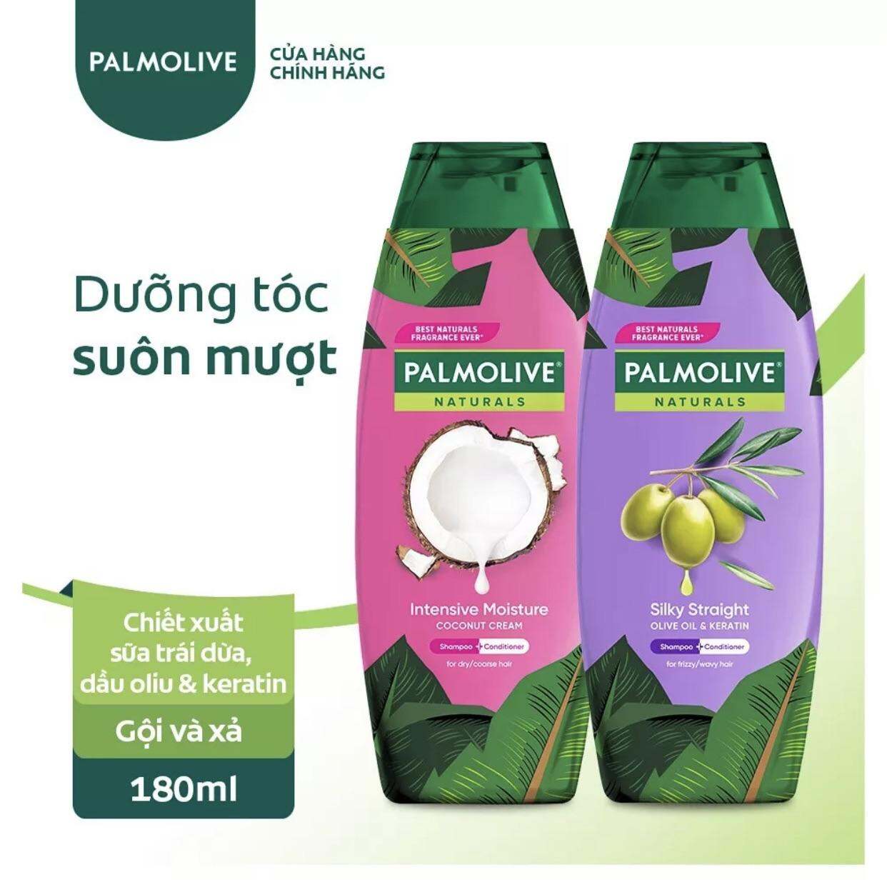 Dầu gội xả Palmolive Sữa dừa/ Dầu oliu dưỡng ẩm cho tóc khô sơ 180ml