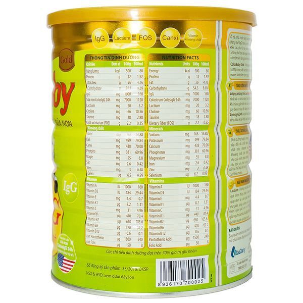 Colosbaby Gold 0+ 800gr (date 2026 mã Qr tích xu đầy đủ)