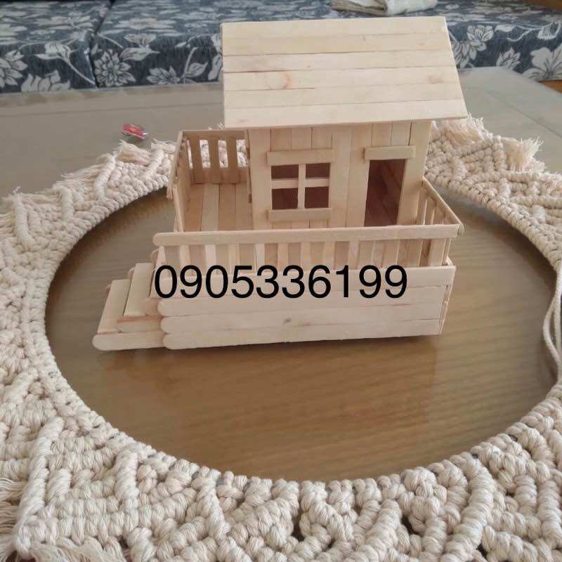 Nhà mô hình que kem handmade