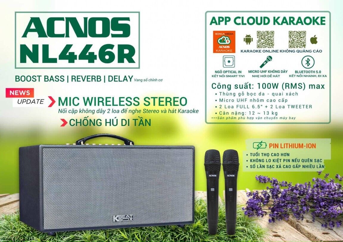 [HCM][Trả góp 0%]Dàn Âm Thanh Di Động ACNOS NL446R - Hàng chính hãng - Gia Khang Shop