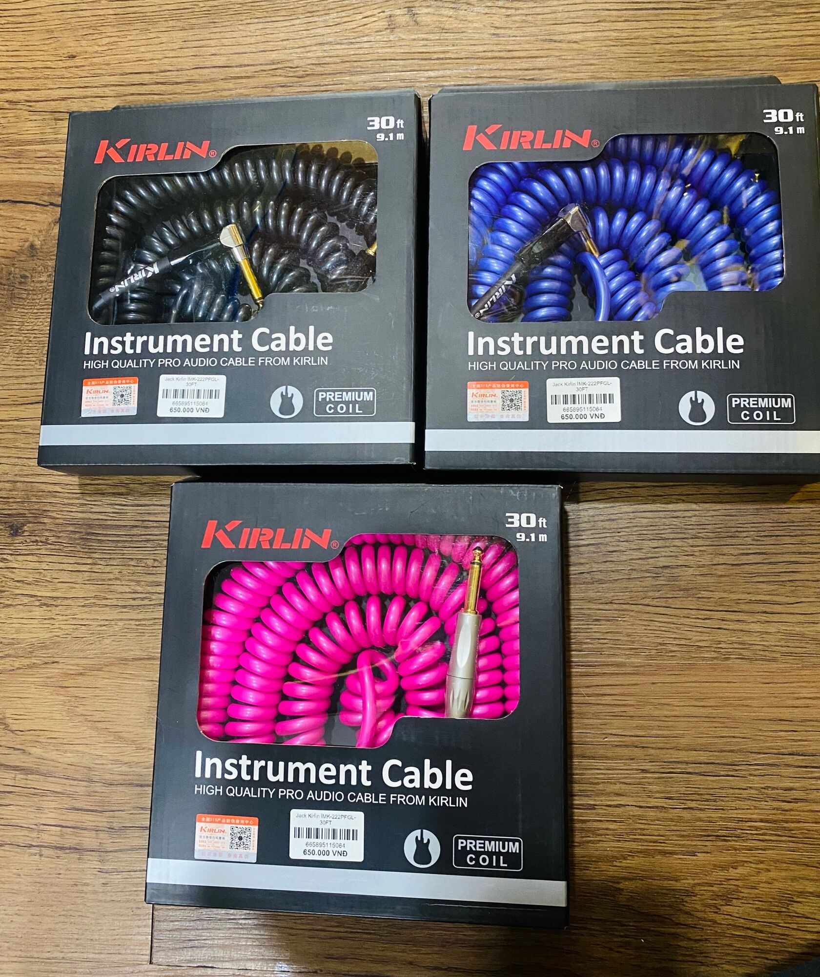 Dây cable guitar kirlin imk-222pfgl lò xo chính hãng