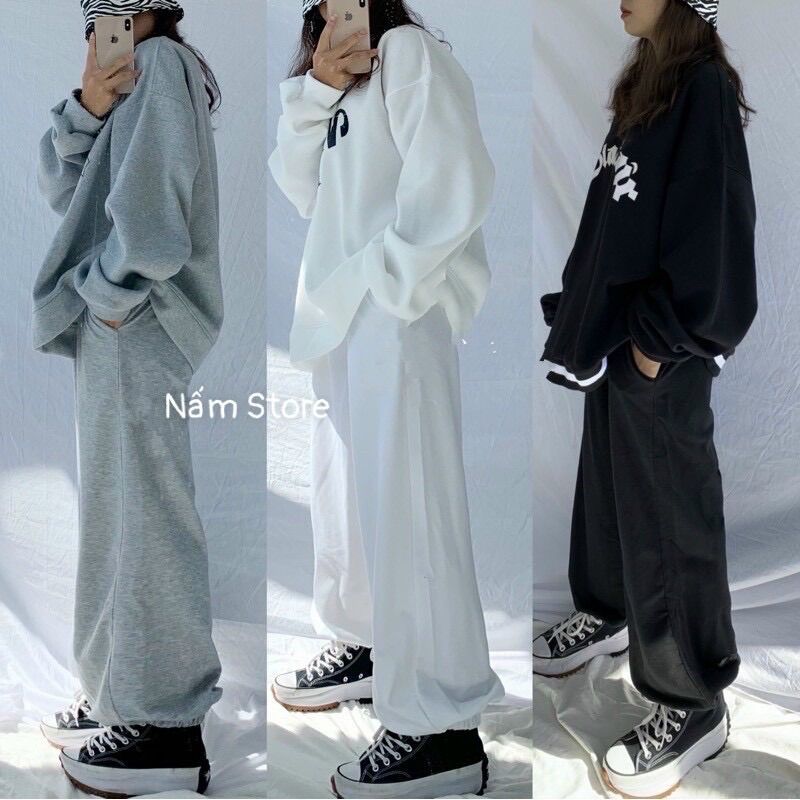 Quần Jogger Trơn Simple Nam Nữ Unisex ống bom dáng thụng