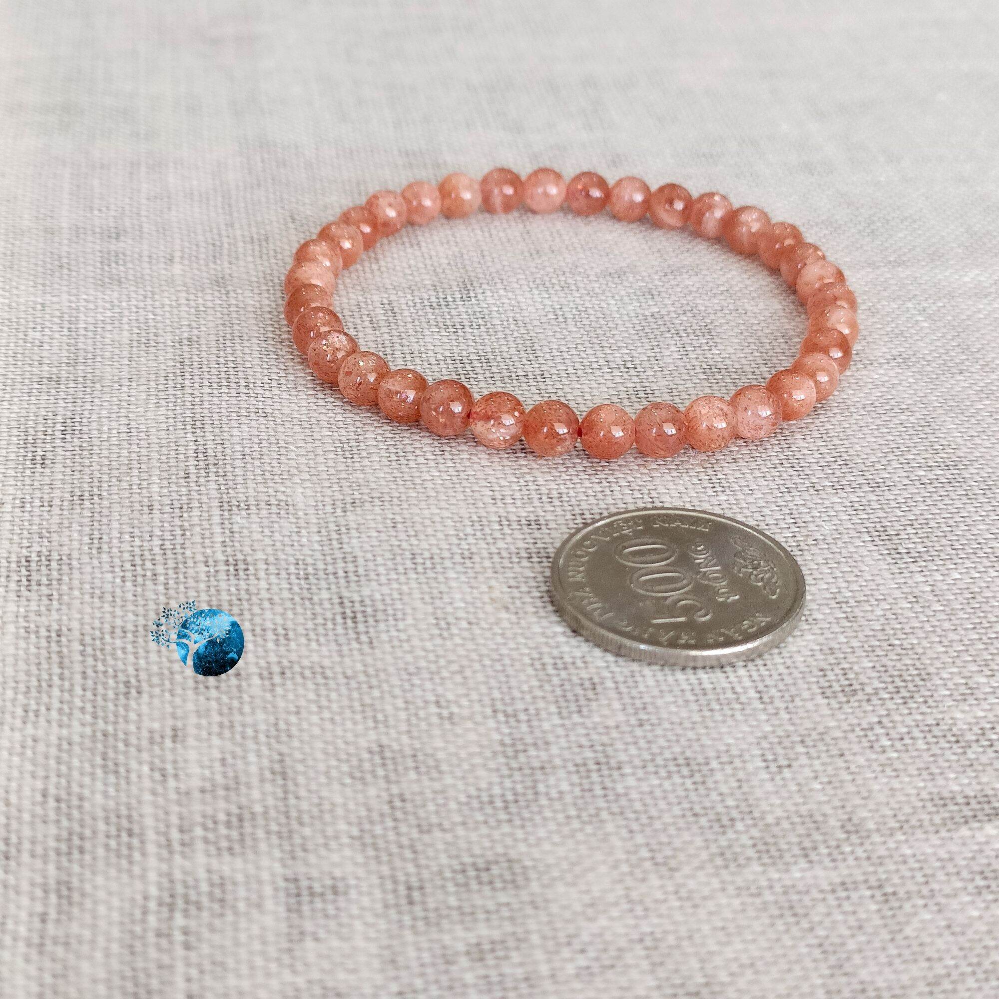 Vòng tay đá mặt trời (sunstone) 4.5mm