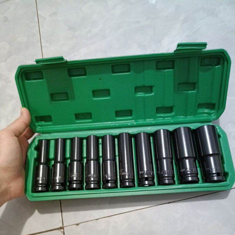 Cần siết tự động và bộ khẩu đen 1/2 10 chi tiết hàng cao cấp kapusi nhật