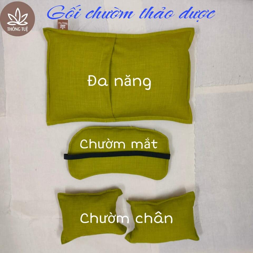 Combo 3 túi chườm thảo dược túi đa năng + mắt + 1 cặp chườm chân