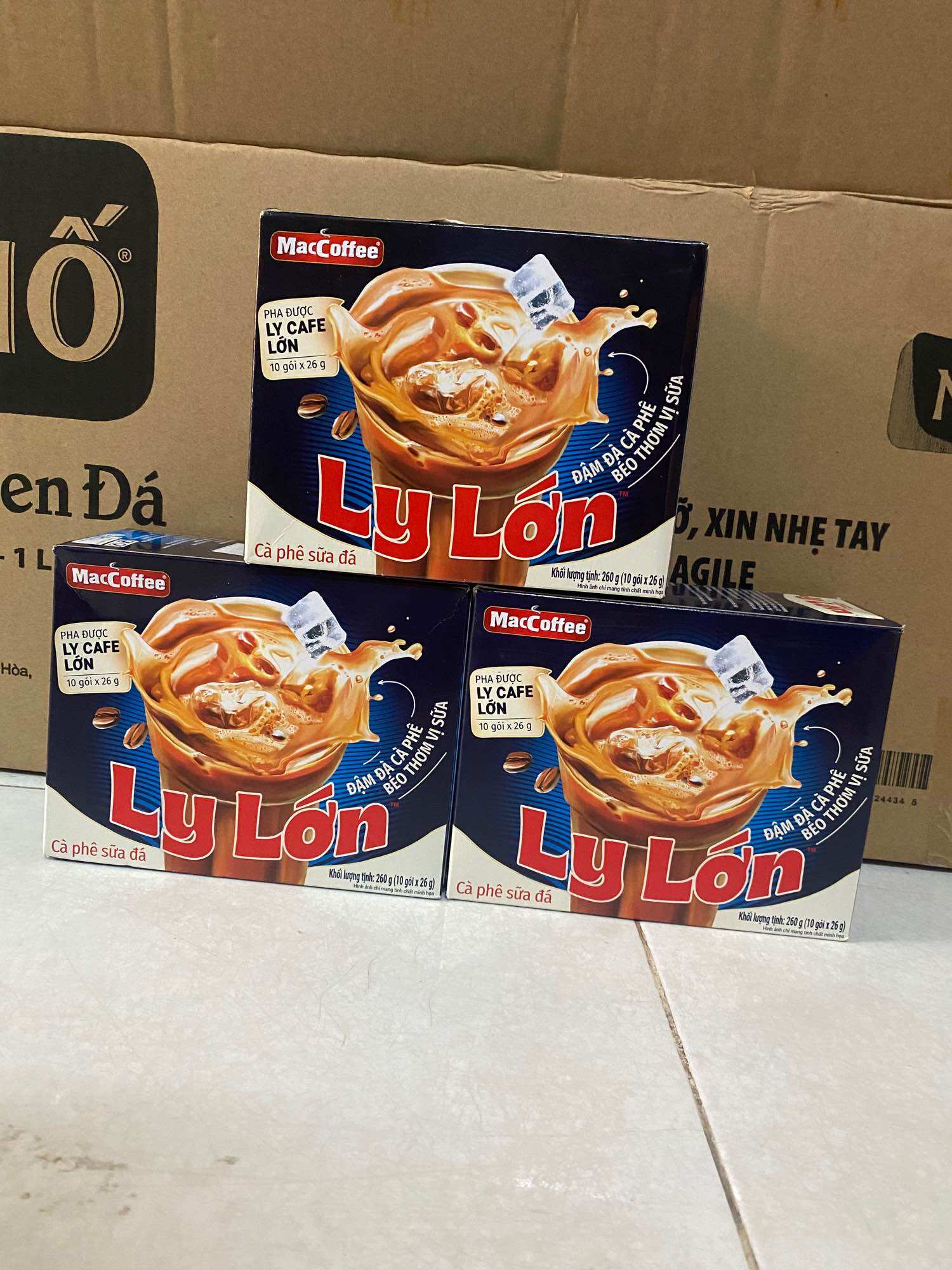 3 HỘP CÀ PHÊ PHỐ LY LỚN -1 HỘP 10 GÓI cà phê