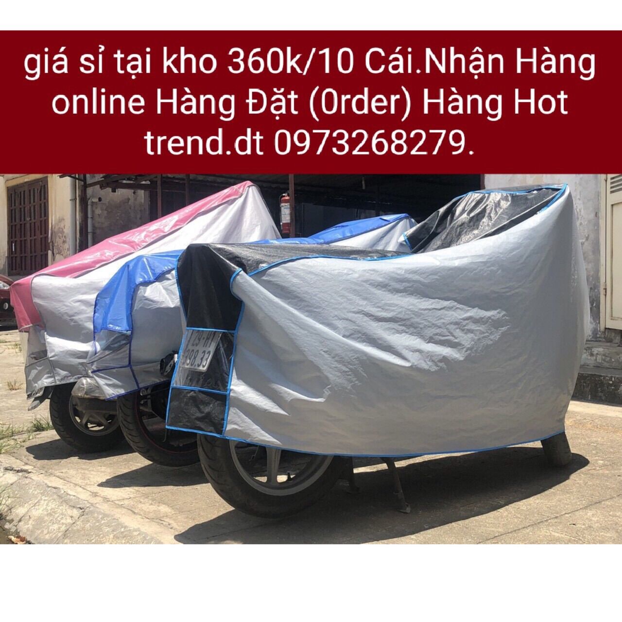 GIÁ SỈ ] Bạt xe máy , bạt phủ trùm xe máy xe đạp che mưa nắng chất liệu vải vải dù giá 47000₫