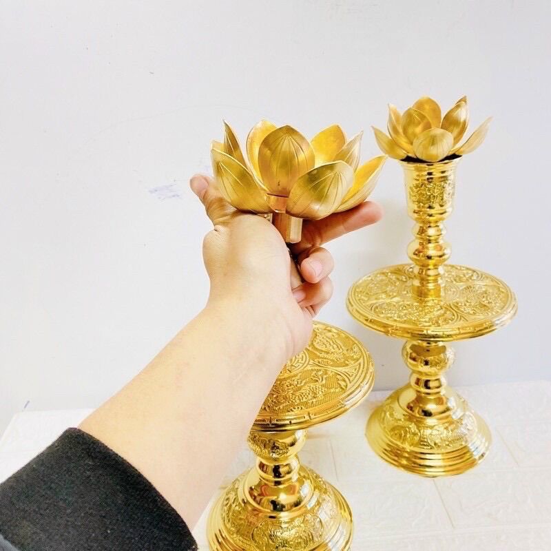 ĐÔI NẾN ĐỒNG CAO 38 CM  CHẤT LIỆU BẰNG ĐỒNG 💯