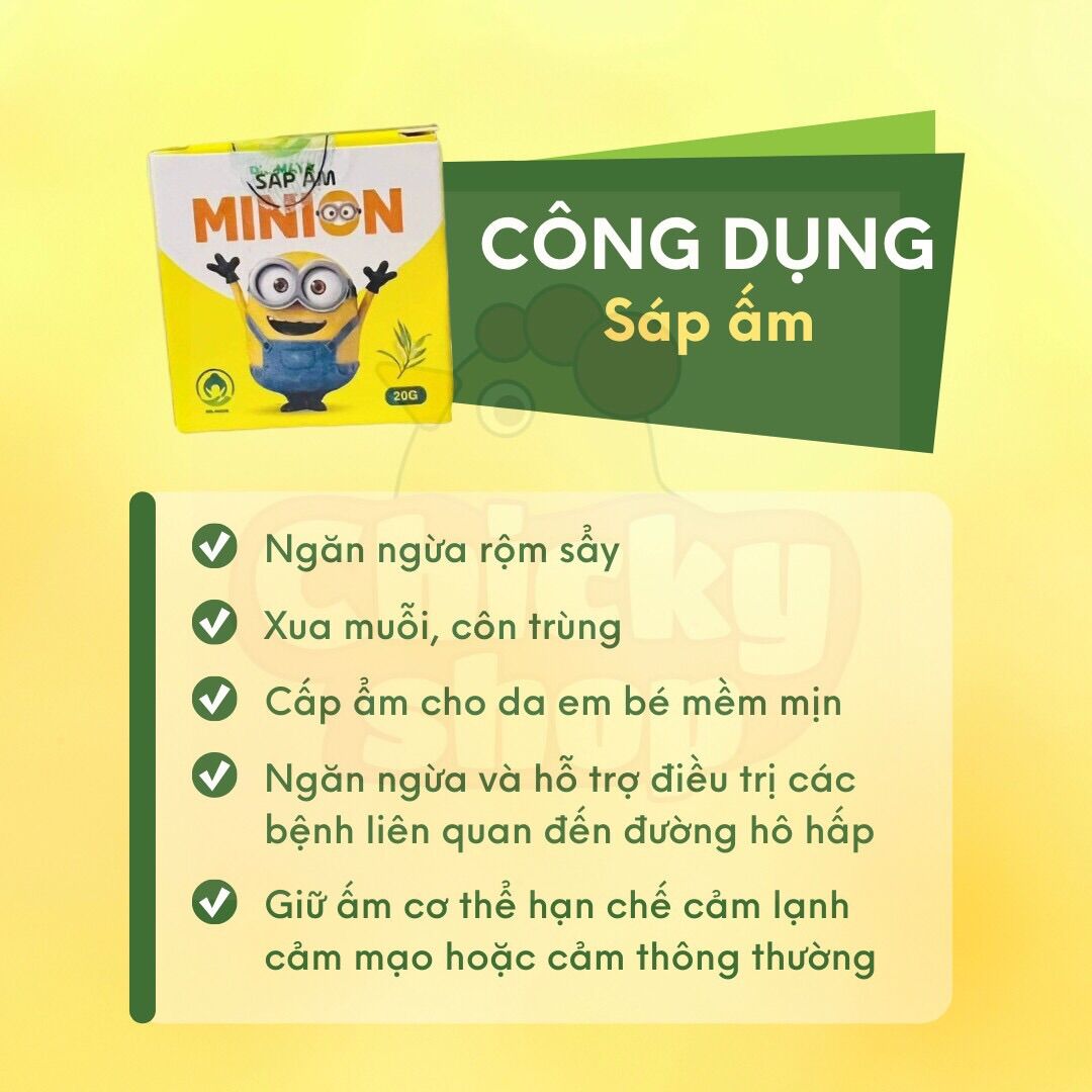 Combo dầu húng chanh minion plus (1 Dầu Húng Chanh+1 Sáp Ấm)