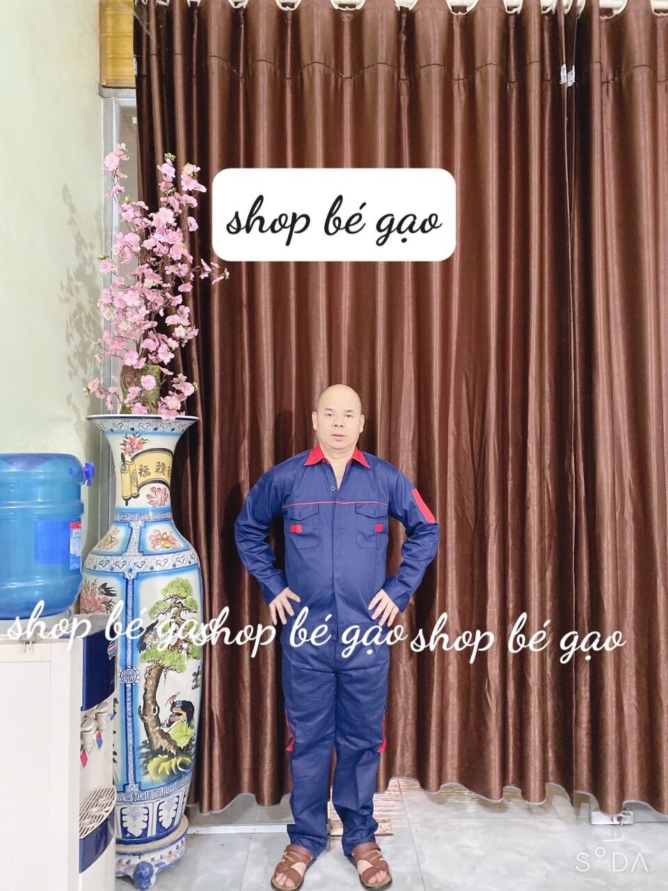 Quần Áo Bảo Hộ Lao Động , Bộ Lao Động Xanh Than Cổ Đỏ Vải Kaki Cao Cấp