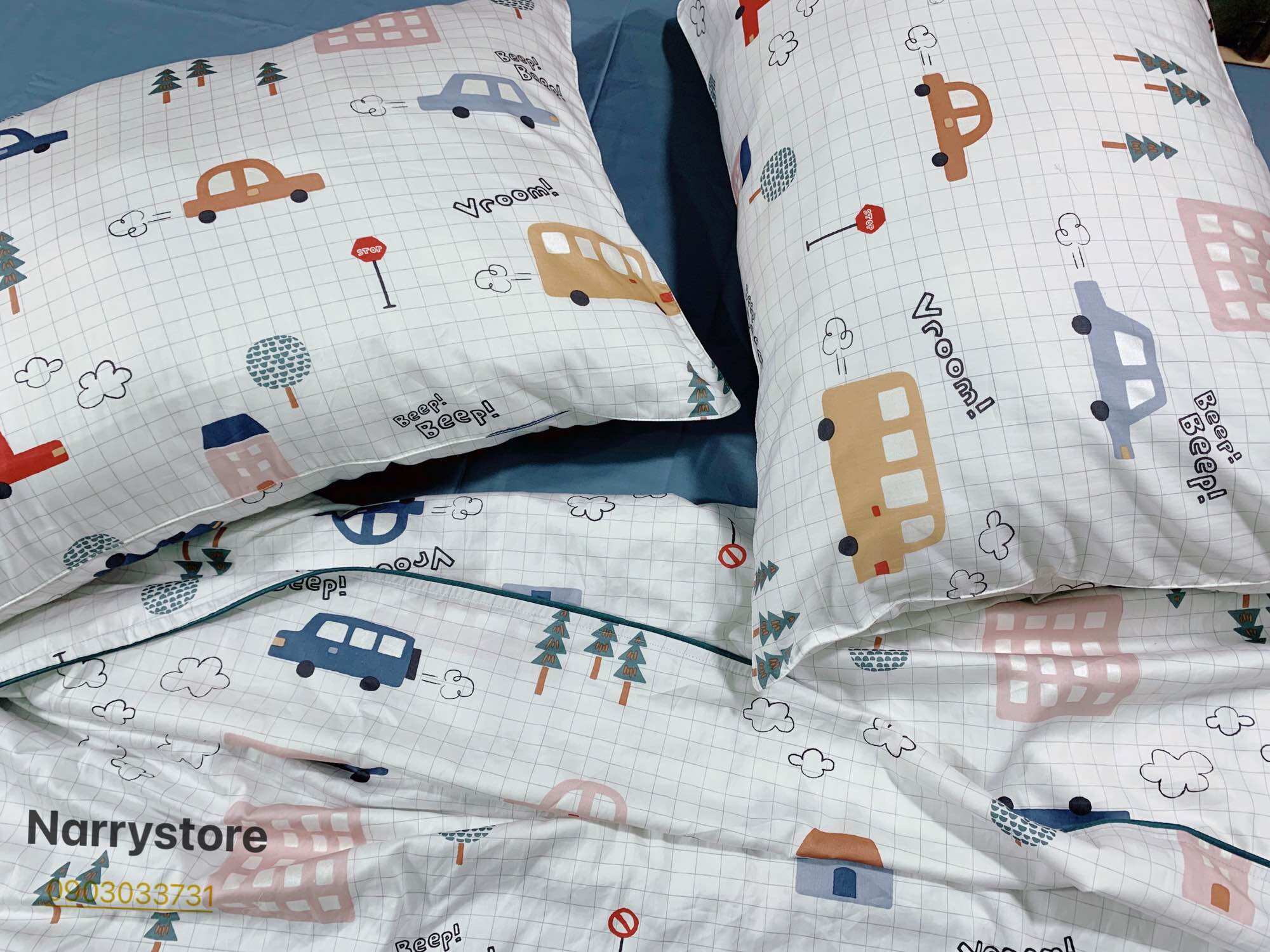 Vải cotton Hàn Quốc nhập khẩu, vải đẹp chất nằm mát, vải xe cộ may ga gối cho bé