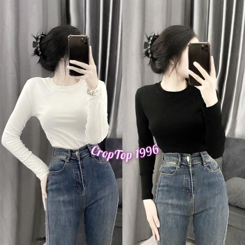 Áo nữ len tăm croptop basic dễ phối đồ CRT14