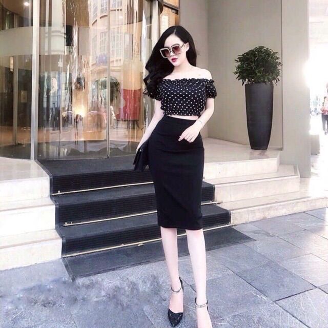 Chân váy ôm dài bút chì lụa là xinh đẹp