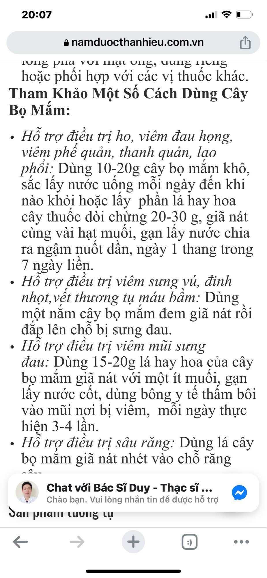 Bầu cây thuốc dòi/ bọ mắm