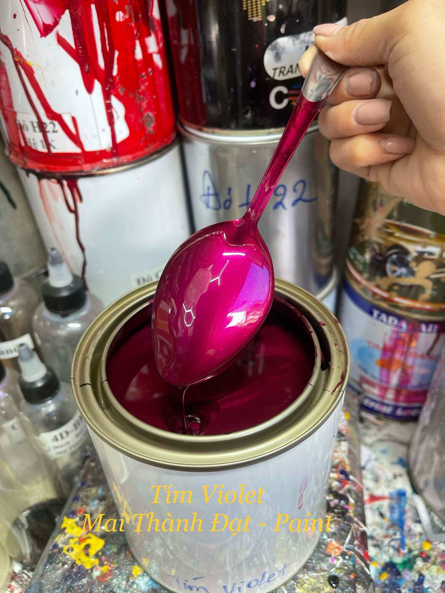Màu Sơn Tím Violet hệ 1k ( Sơn Oto Xe Máy )Đóng lon tùy chọn