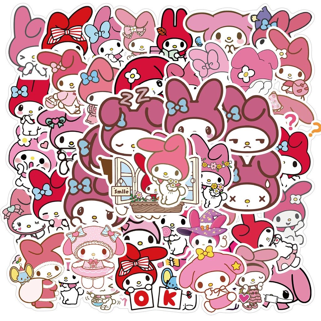 Set 50/100 hình dán sticker chống thấm nước melody