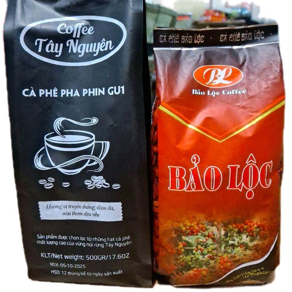 Special Bao Loc Coffee Combo, Robusta Beans Mixed with Tay Nguyen Coffee, 1 Pack of 500g, Especially Delicious and Fatty.