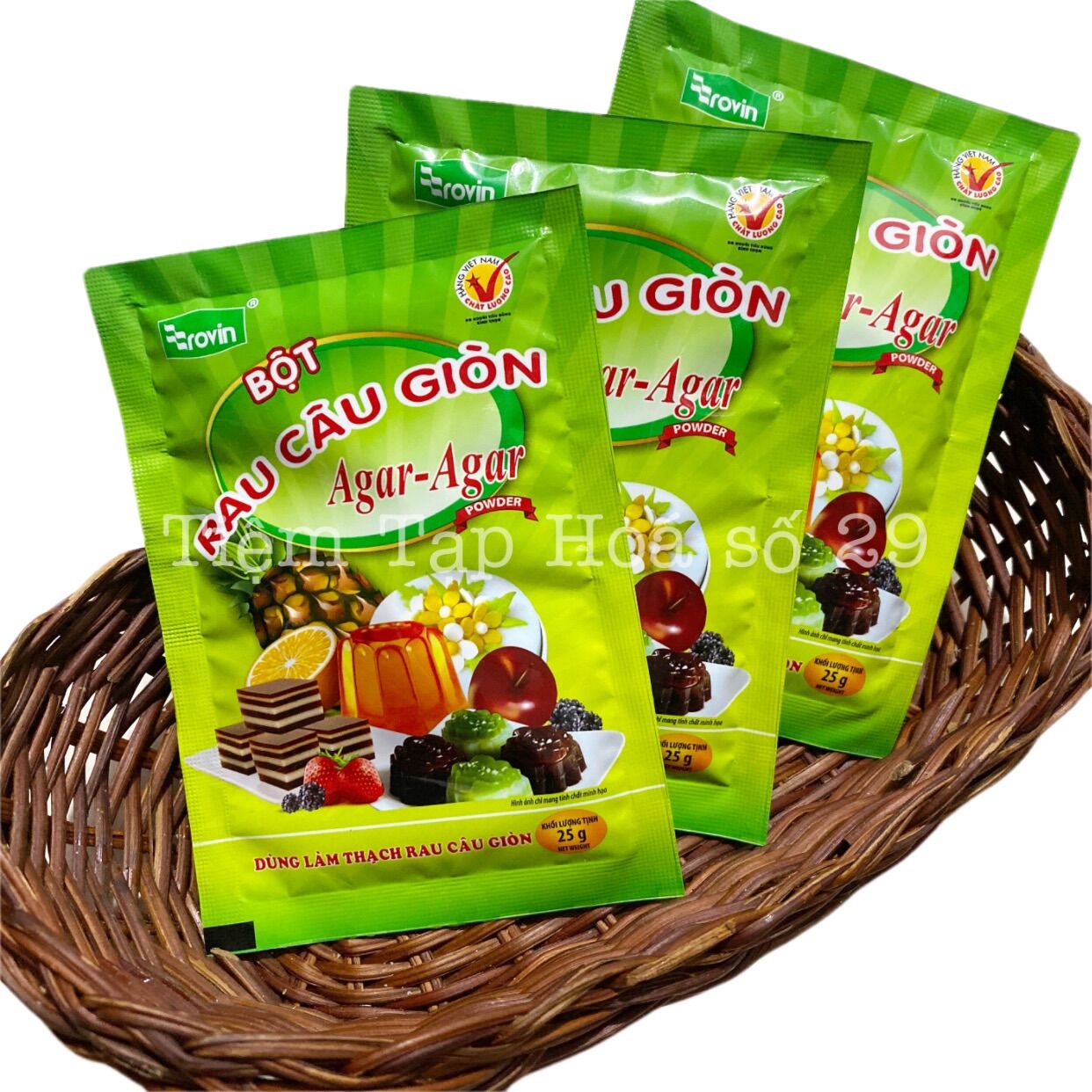 Bột rau câu giòn rovin hoàng yến 25gr