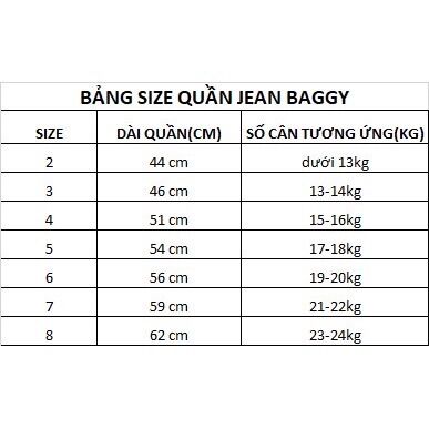 Quần jean bé trai baggy bé gái